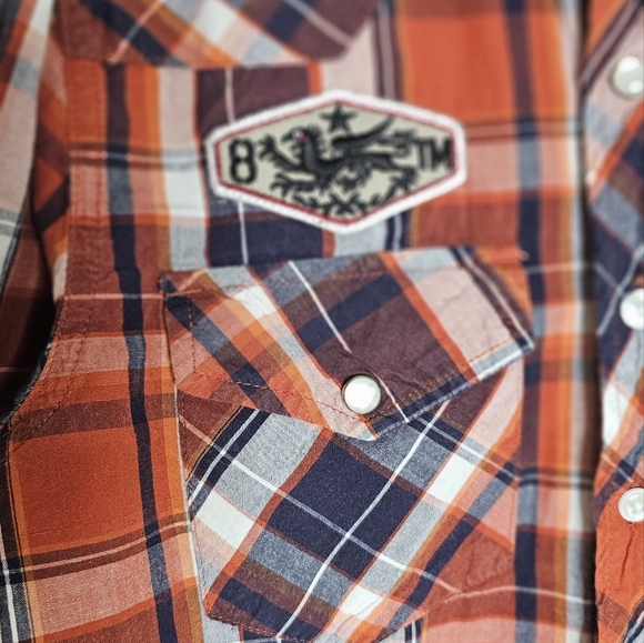 First Wave Plaid button dow shirt Size 8 - Picture 9 of 9